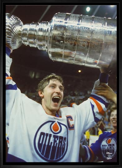 Wayne Gretzky 20" x 29" Framed Canvas Oilers Stanley Cup-V 22.5" x 31.5"